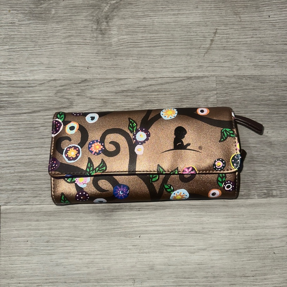 Women’s Brown Glitter Nature Wallet. - Picture 3 of 4